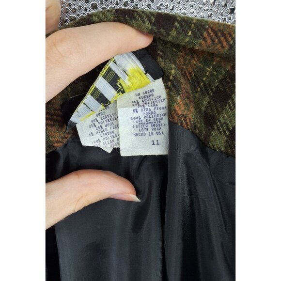 Vintage Wool Blend Plaid Mini Skirt Wrap Style 11 - Picture 5 of 7